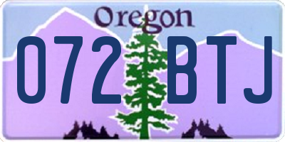 OR license plate 072BTJ