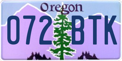 OR license plate 072BTK