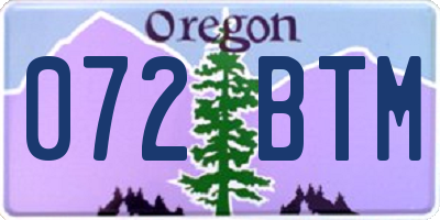 OR license plate 072BTM