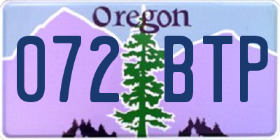 OR license plate 072BTP