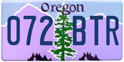 OR license plate 072BTR