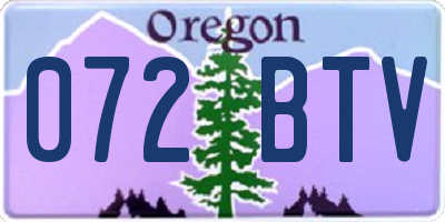 OR license plate 072BTV