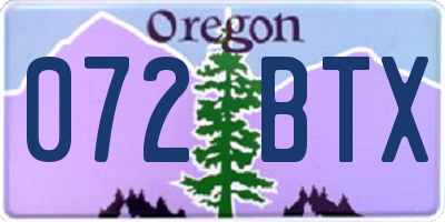 OR license plate 072BTX