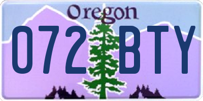 OR license plate 072BTY