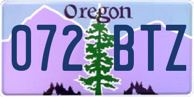 OR license plate 072BTZ