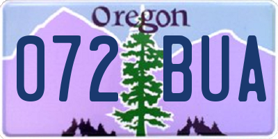 OR license plate 072BUA