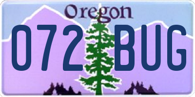OR license plate 072BUG