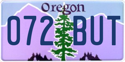 OR license plate 072BUT