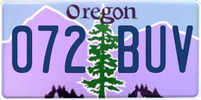 OR license plate 072BUV