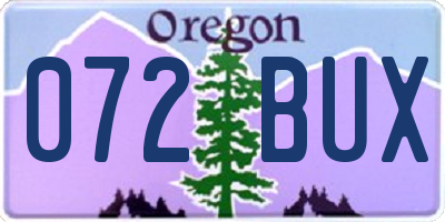 OR license plate 072BUX