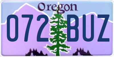 OR license plate 072BUZ