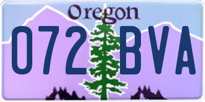OR license plate 072BVA