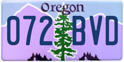 OR license plate 072BVD