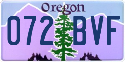 OR license plate 072BVF