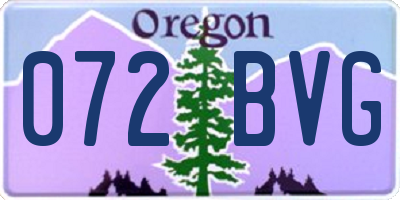 OR license plate 072BVG