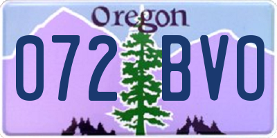 OR license plate 072BVO