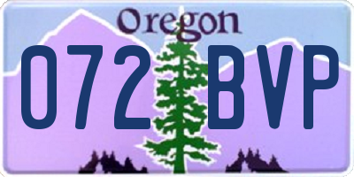 OR license plate 072BVP