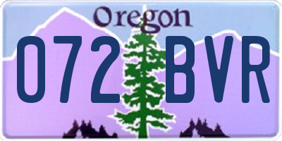 OR license plate 072BVR