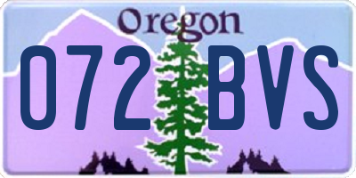 OR license plate 072BVS