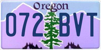 OR license plate 072BVT