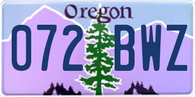 OR license plate 072BWZ