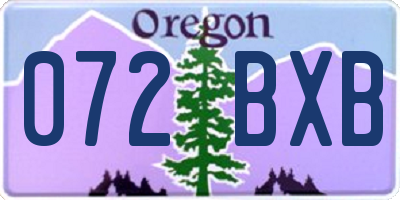 OR license plate 072BXB