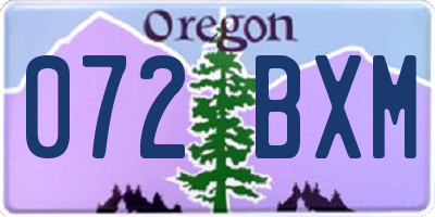 OR license plate 072BXM