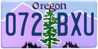 OR license plate 072BXU