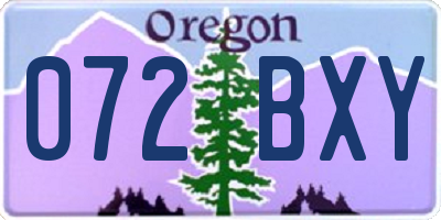 OR license plate 072BXY