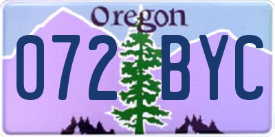 OR license plate 072BYC