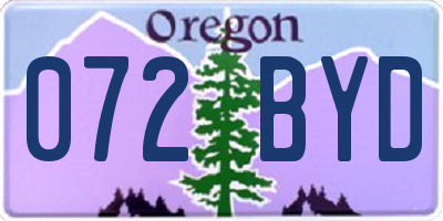 OR license plate 072BYD