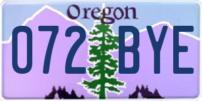 OR license plate 072BYE