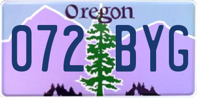 OR license plate 072BYG