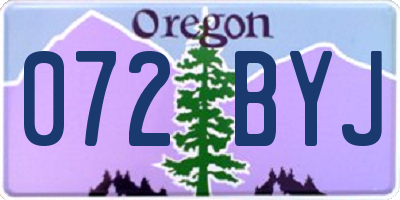 OR license plate 072BYJ