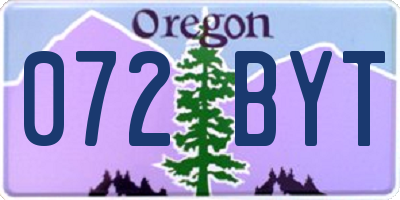 OR license plate 072BYT