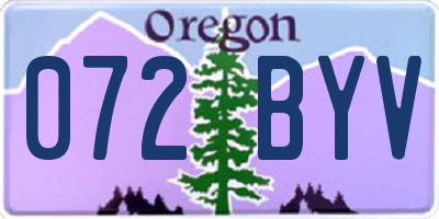 OR license plate 072BYV
