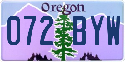 OR license plate 072BYW