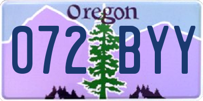 OR license plate 072BYY
