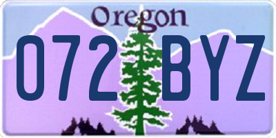 OR license plate 072BYZ