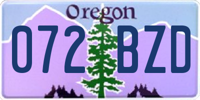 OR license plate 072BZD