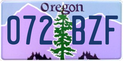 OR license plate 072BZF
