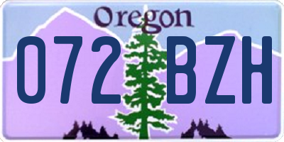 OR license plate 072BZH