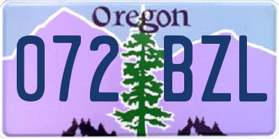 OR license plate 072BZL