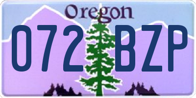OR license plate 072BZP