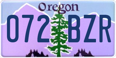 OR license plate 072BZR