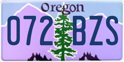 OR license plate 072BZS