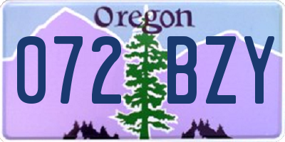 OR license plate 072BZY
