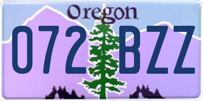 OR license plate 072BZZ