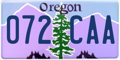OR license plate 072CAA