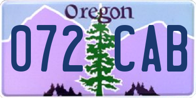 OR license plate 072CAB